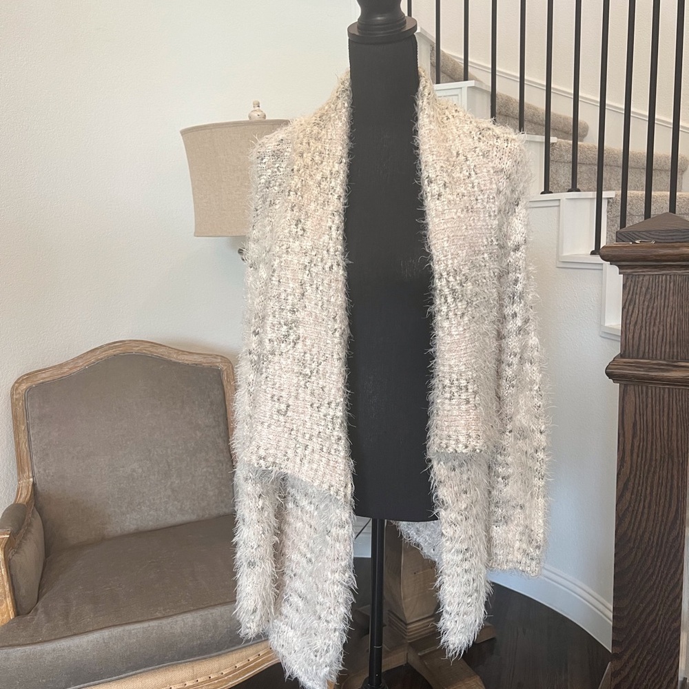 Lauren Michelle Open Front Eyelash Cardigan Women Size Large Waterfall